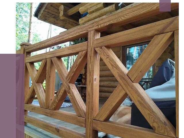 Деревянные перила под ключ в Нижнеудинске от 7628 руб. 