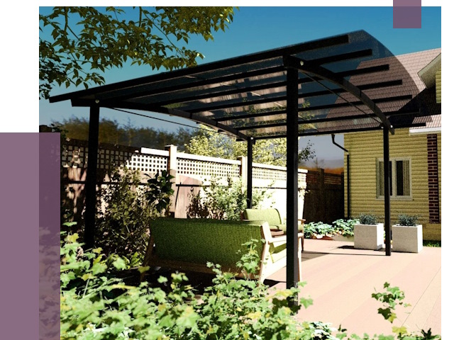 Навесы для террасы в Нижнеудинске от 12968 руб. под ключ | ПРОЛЁТ-Нжк