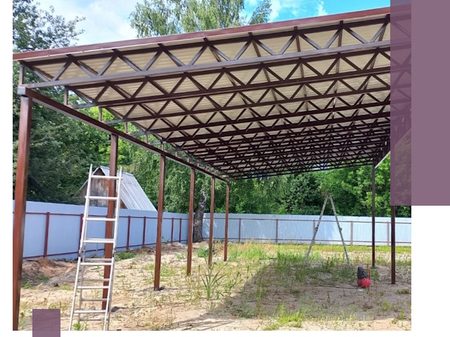 Односкатные навесы под ключ в Нижнеудинске — изготовление и монтаж