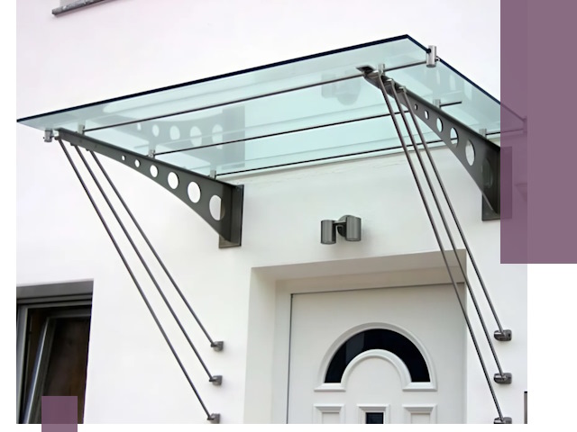 Козырьки над входом под ключ в Нижнеудинске — изготовление и монтаж