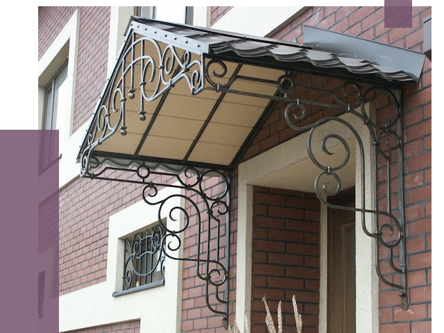 Двускатные козырьки в Нижнеудинске под ключ от 12714 руб.