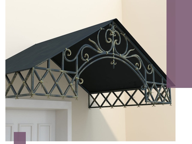 Двускатные металлические козырьки под ключ в Нижнеудинске